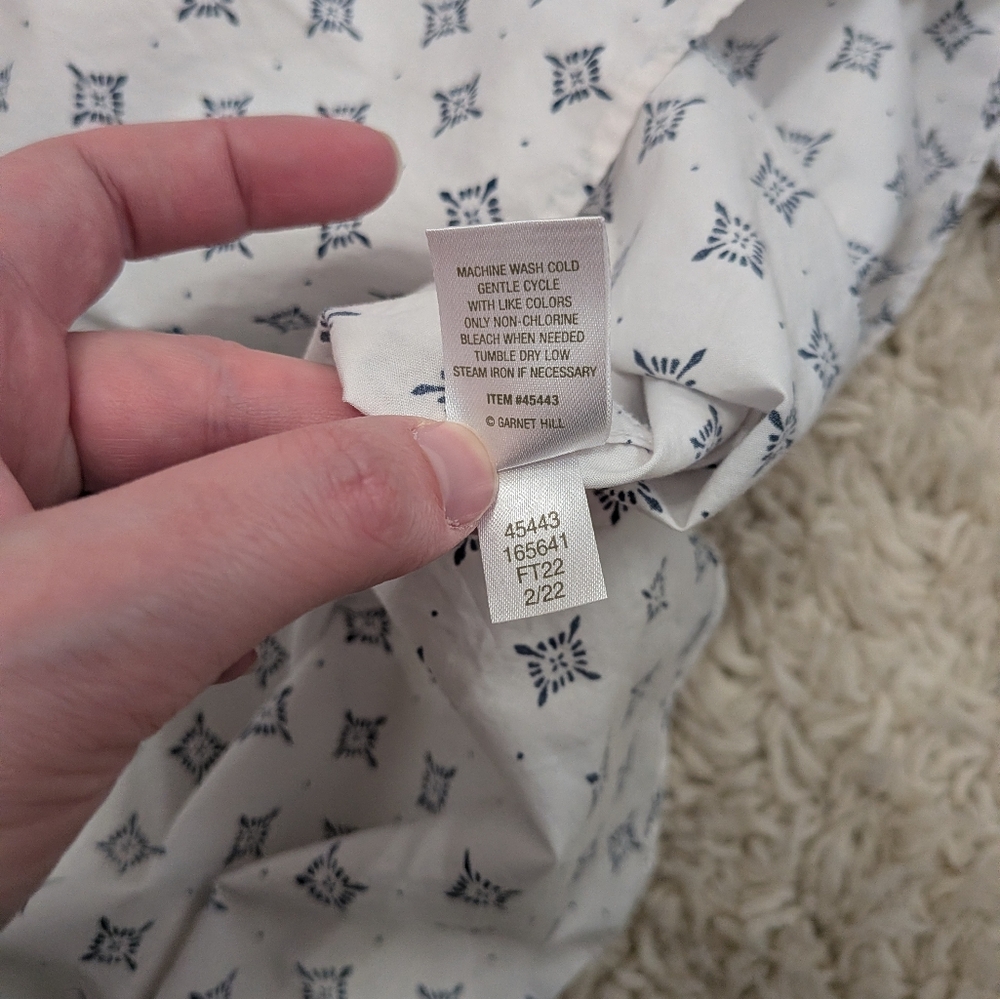 Garnet Hill Floral Diamond Organic Cotton Button Down Top - Picture 6 of 8